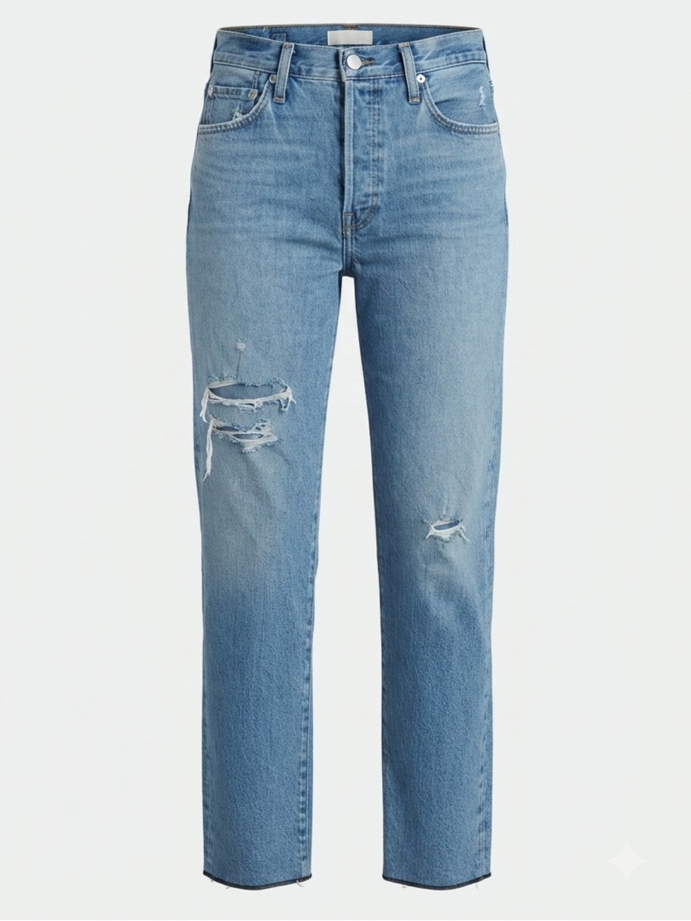 AMO Roller High Rise Relaxed Tapered Leg Jeans in Forget Me Not Medium Wash 27